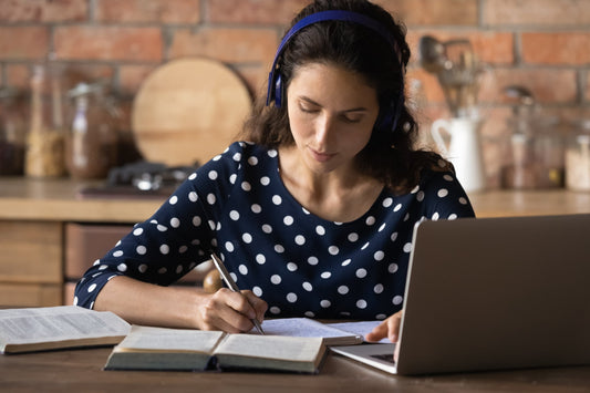 Girl preparing for dissertation